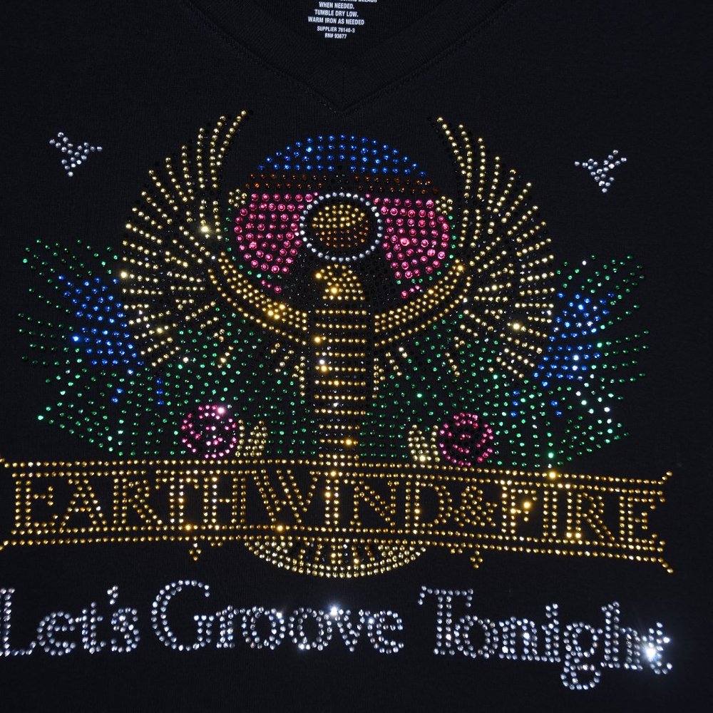 Earth Wind and Fire black Vneck long sleeve shirt XS S M L XL XXL … - Picture 3 of 7